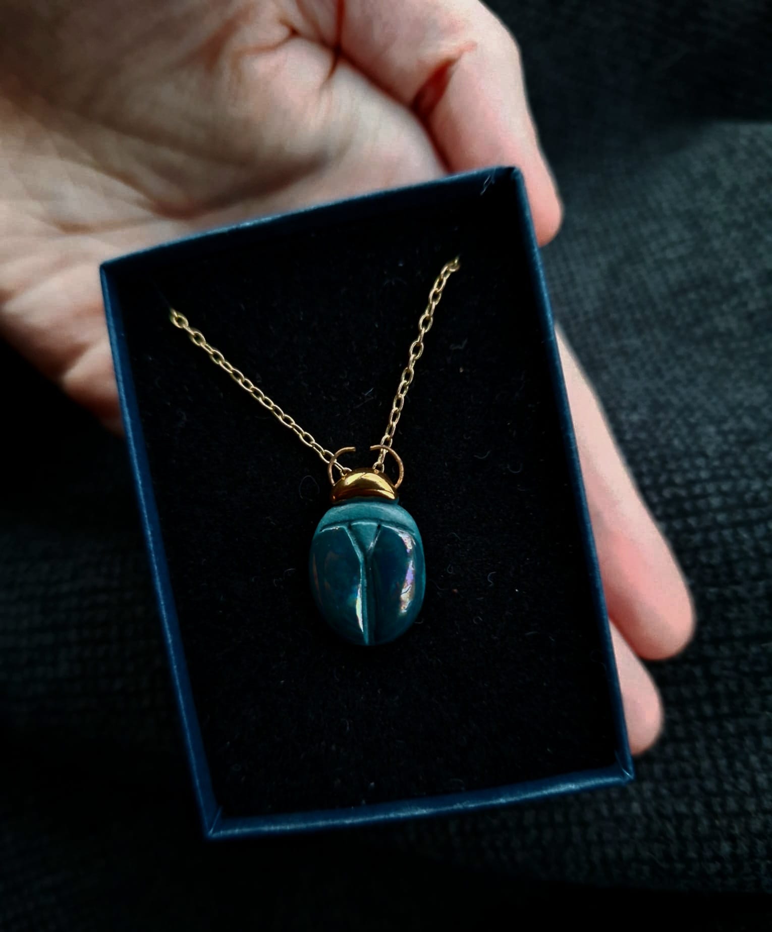 Scarab Beetle in Teal