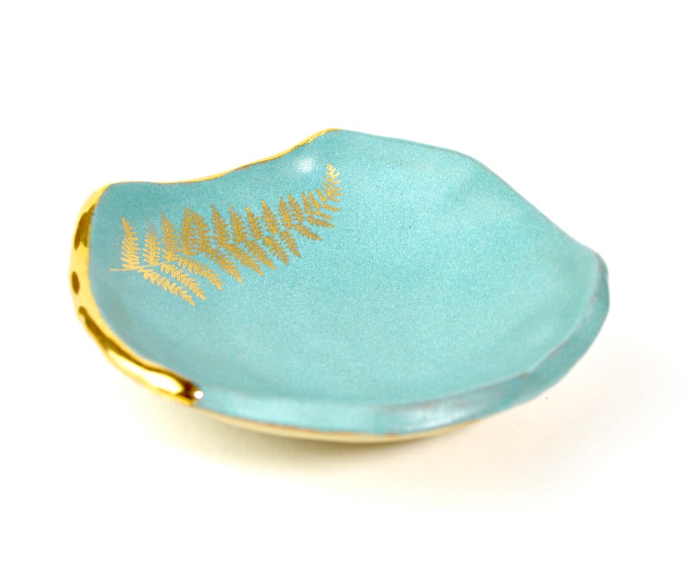 Large Mint Green Fern Bowl (MADE TO ORDER 2-3 WEEKS)