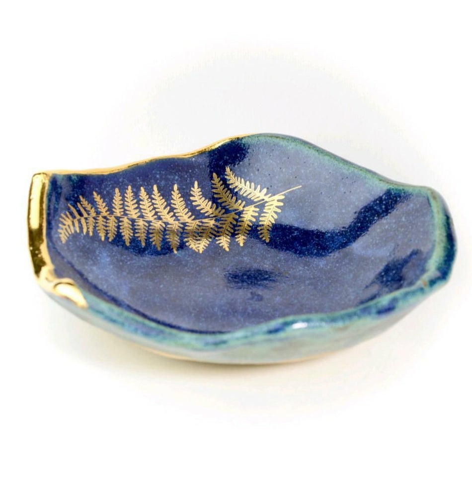 Large Fern Bowl in Lapis Lazuli Blue (MADE TO ORDER 2-3 WEEKS)