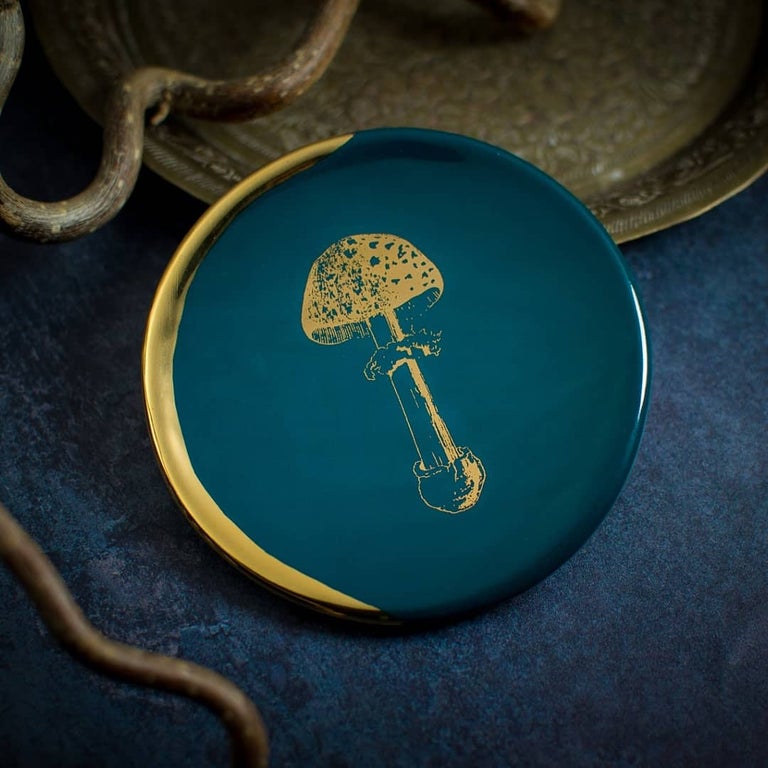 Mushroom Ring Dish in Blue