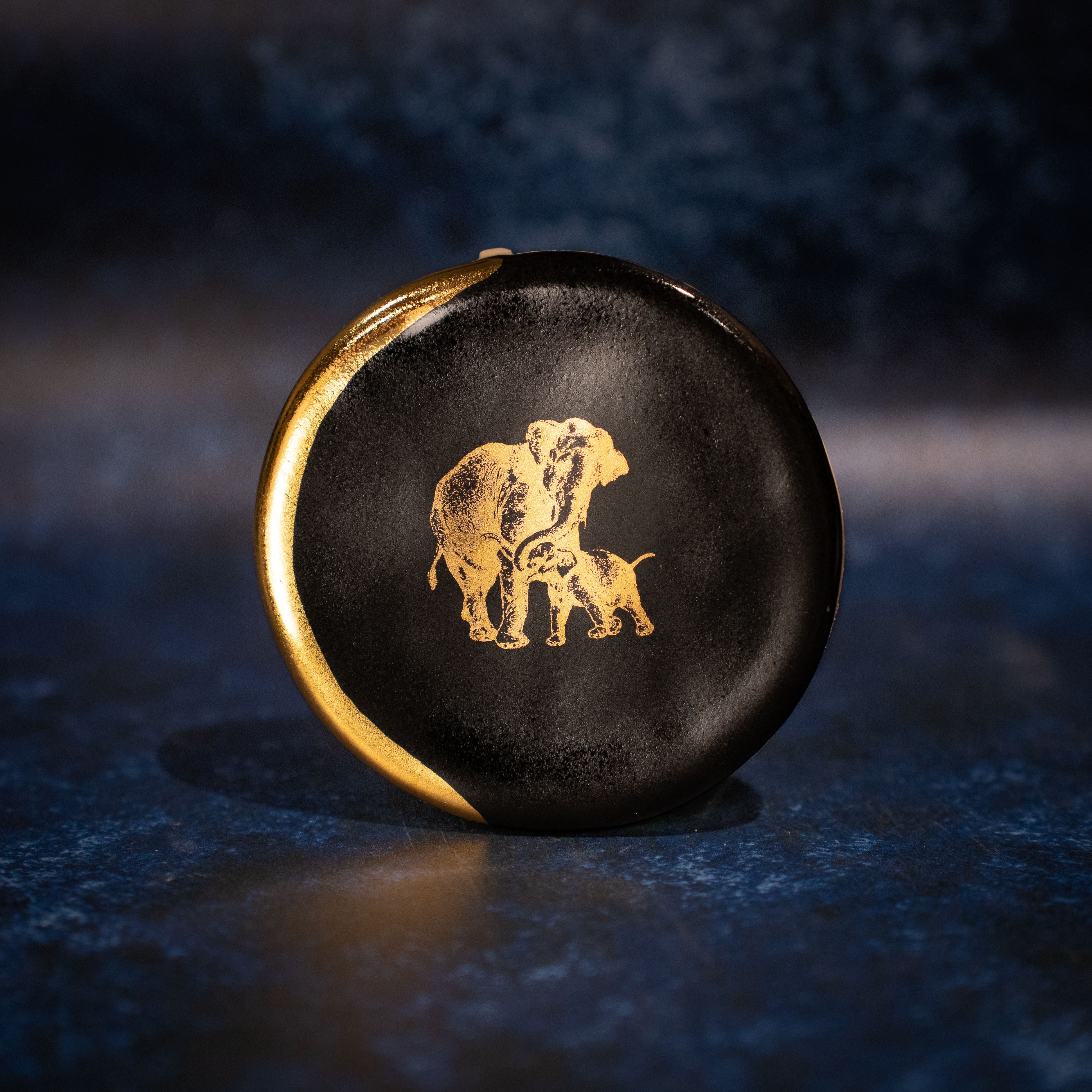 Mother's Day Elephant Ring Dish in Black/Mint/ Blue