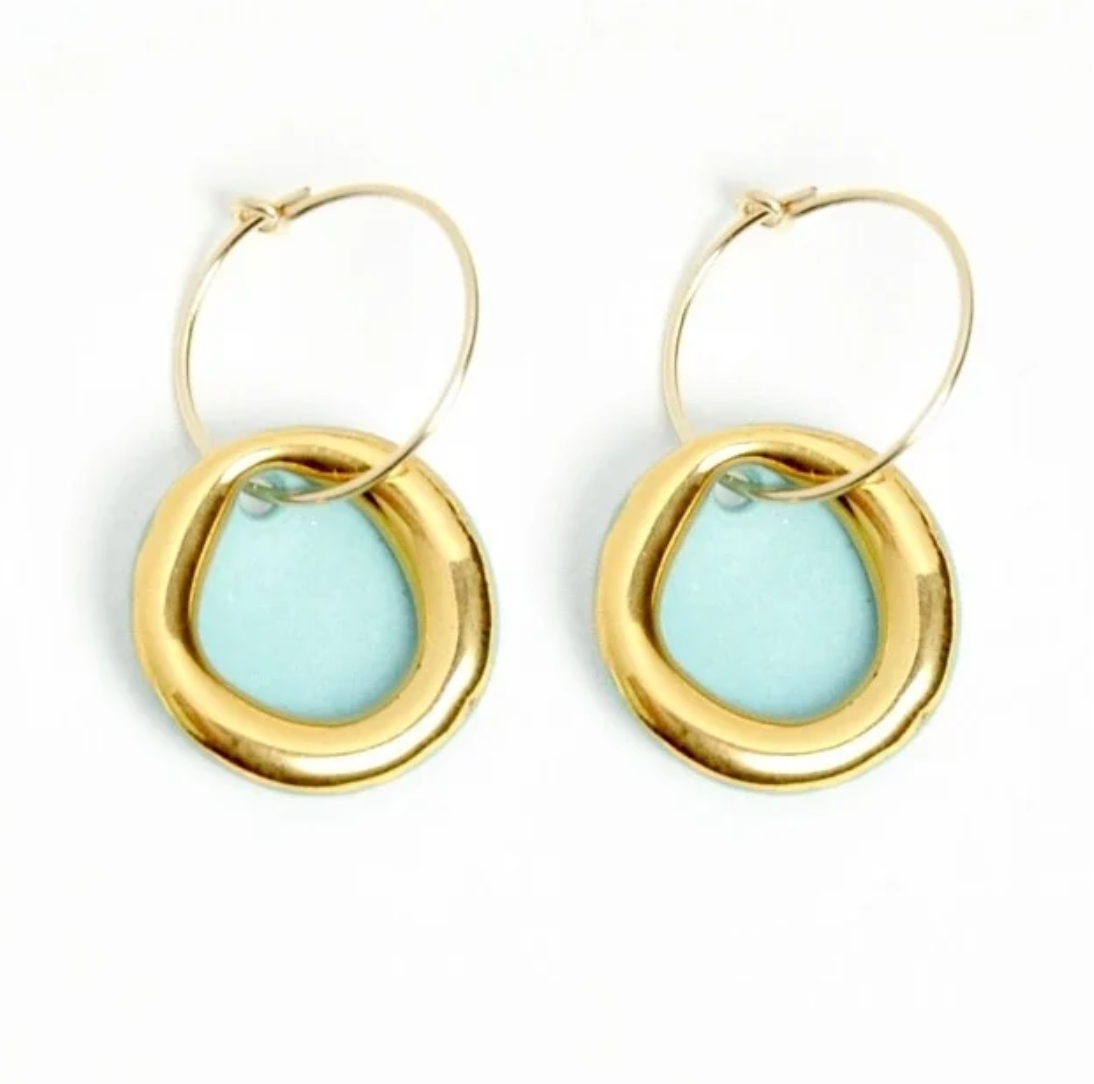 Mint Halo Earrings