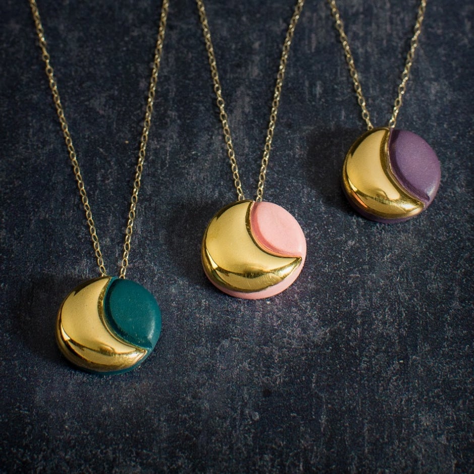 Phases of the Moon Necklace (more colours)