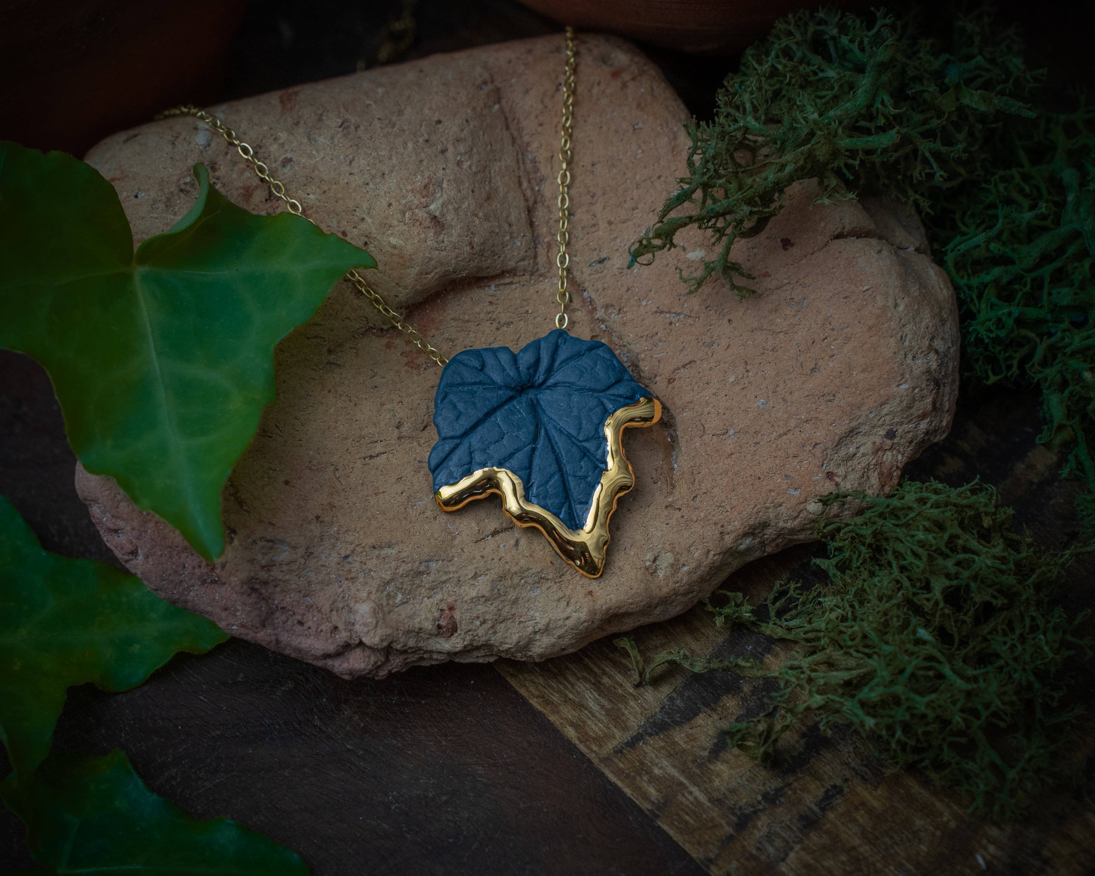 Frozen Ivy Leaf Necklace