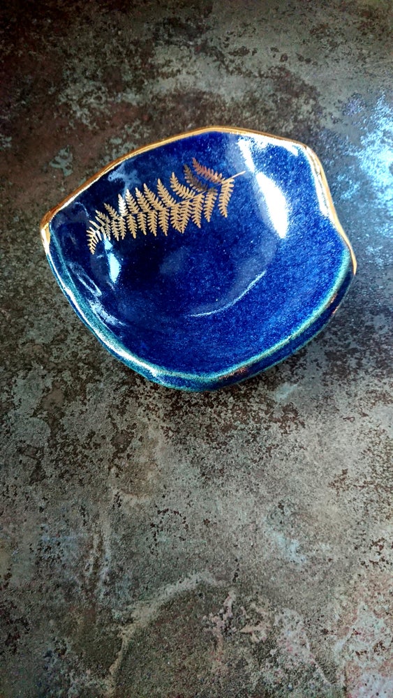 Large Fern Bowl in Lapis Lazuli Blue (MADE TO ORDER 2-3 WEEKS)