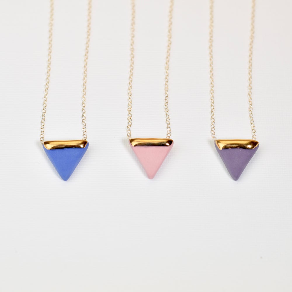 Porcelain Triangle and Gold Necklace (more colours)