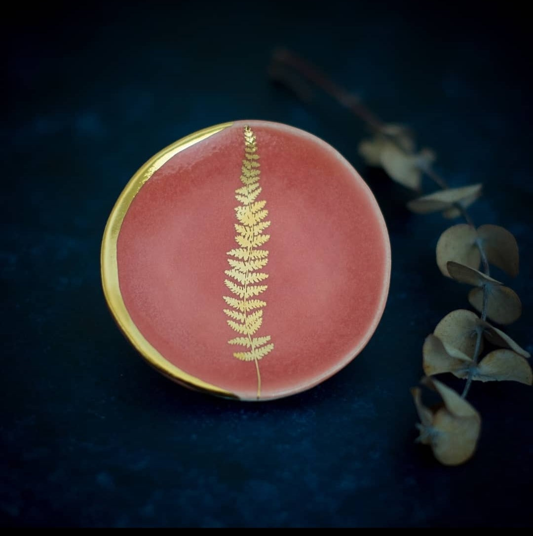 Pink Fern Ring Dish