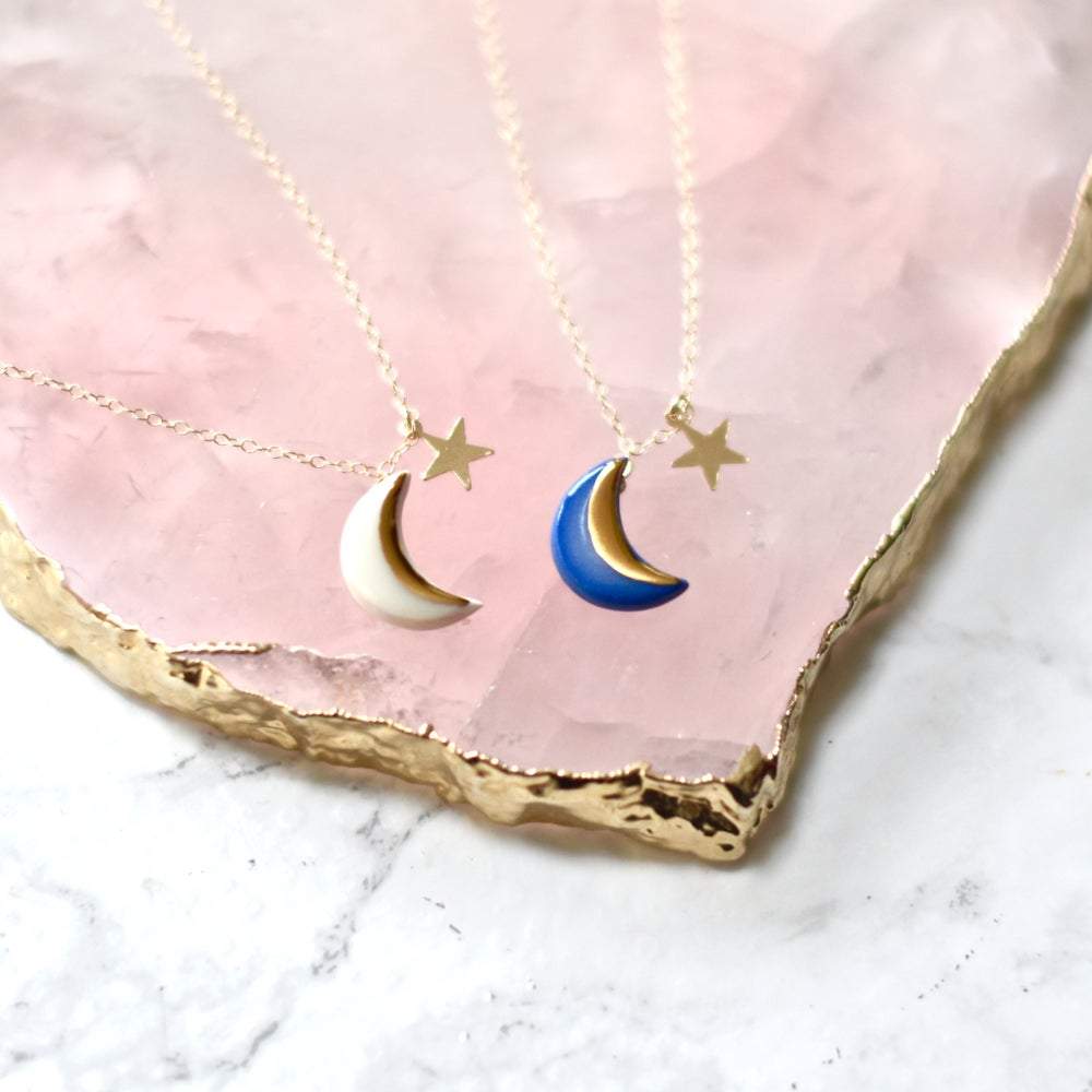 Moon and Star Necklace (more colours)