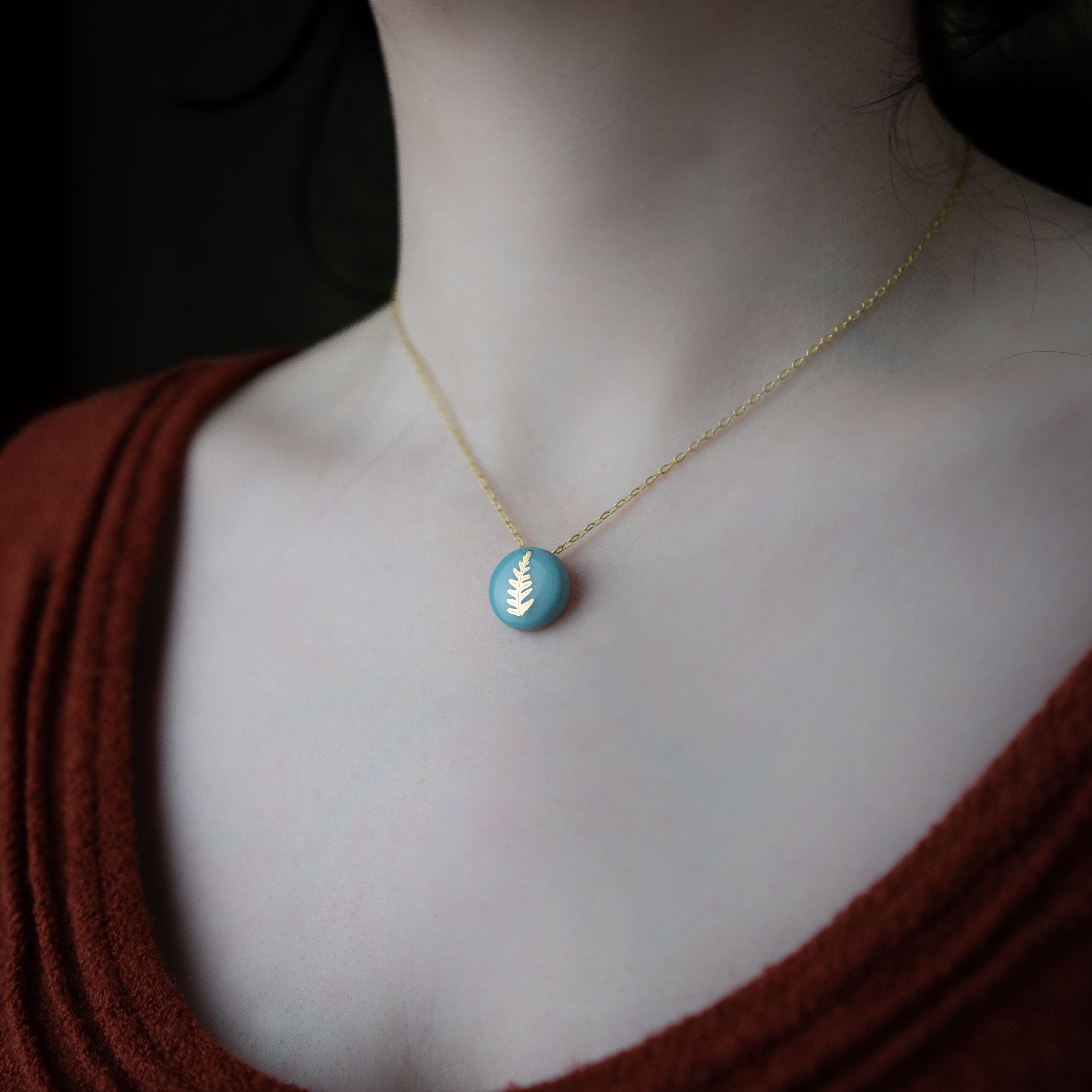 Gold Fern Necklace (More Colours)