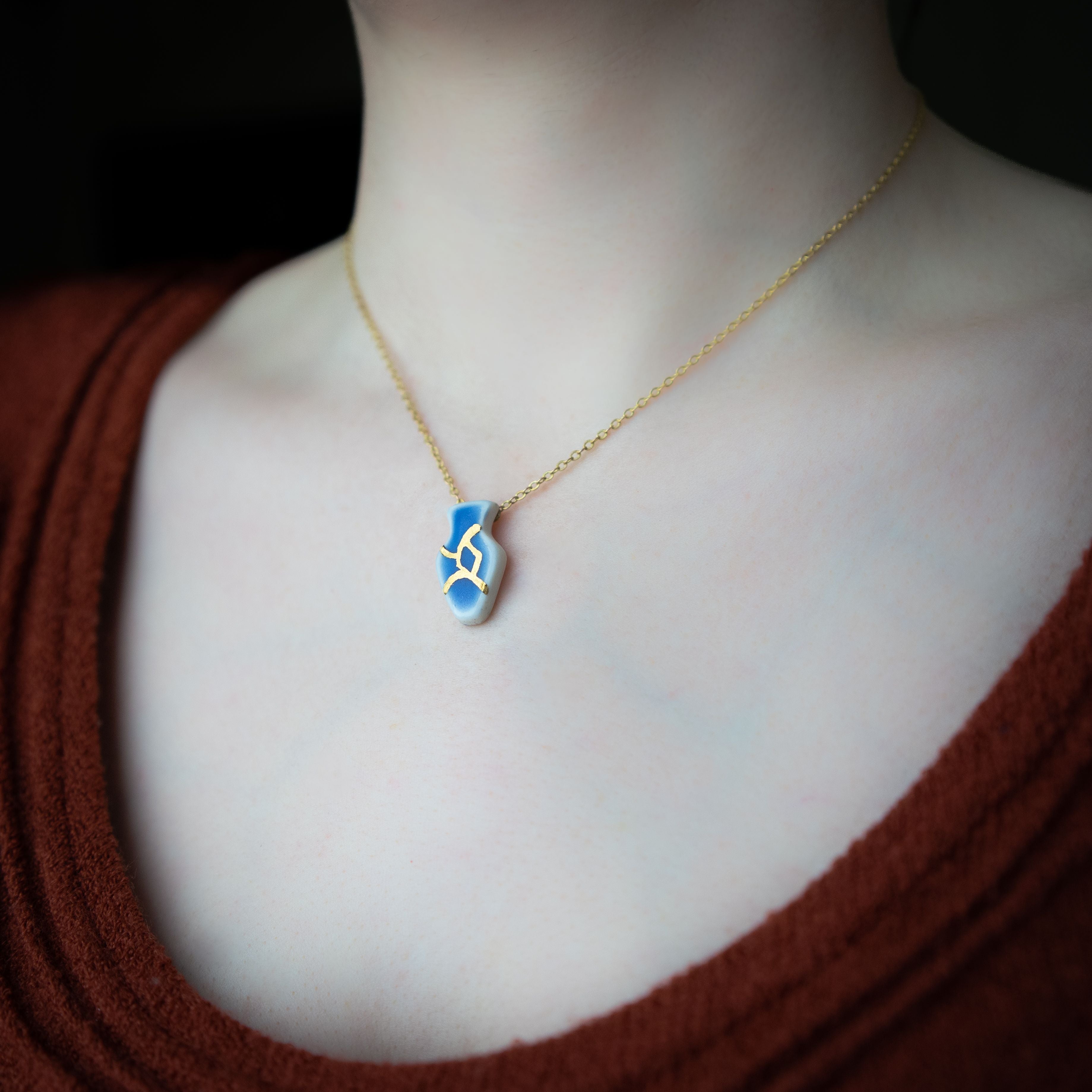 Kintsugi Tiny Vase Necklace